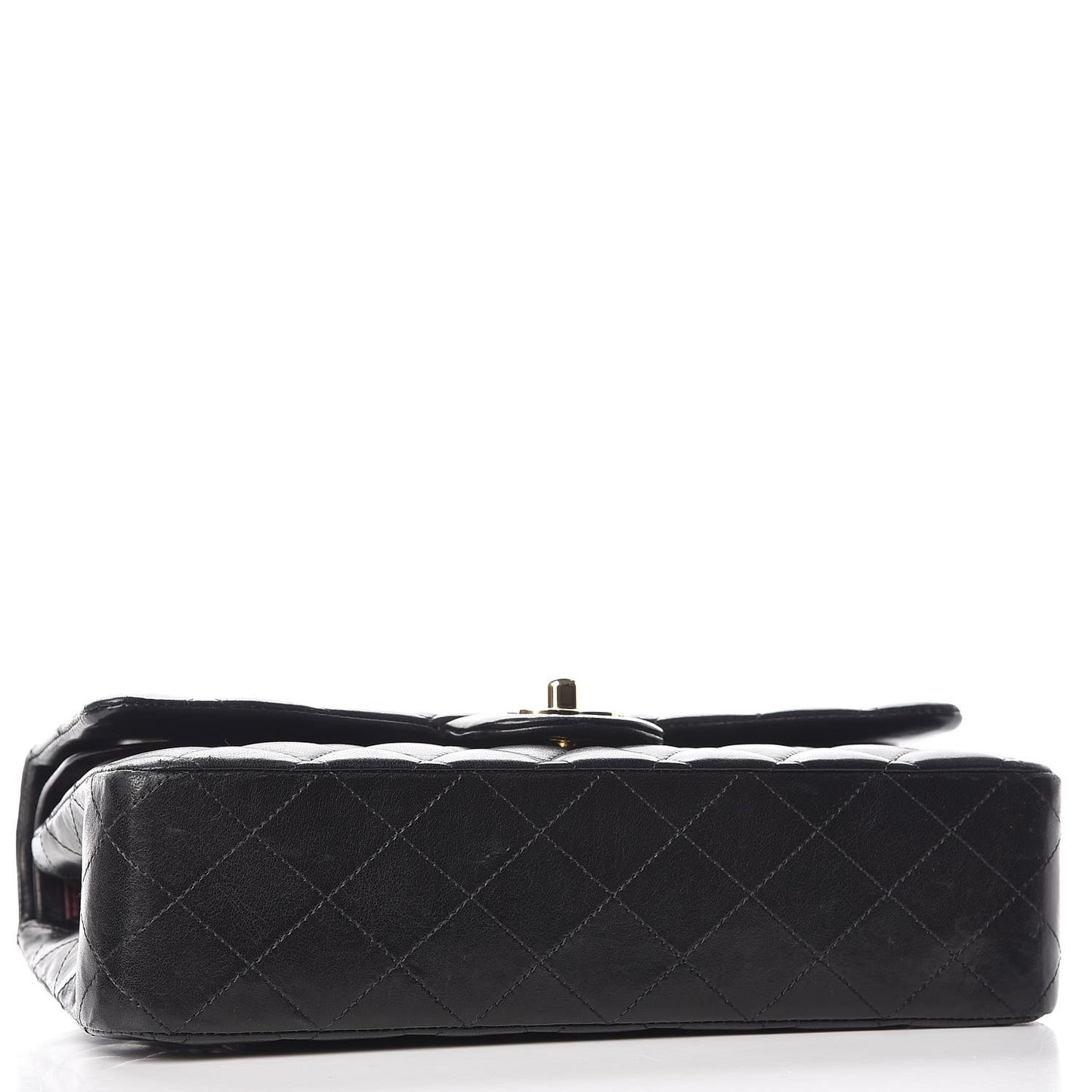 Lambskin Quilted Medium Double Flap Black