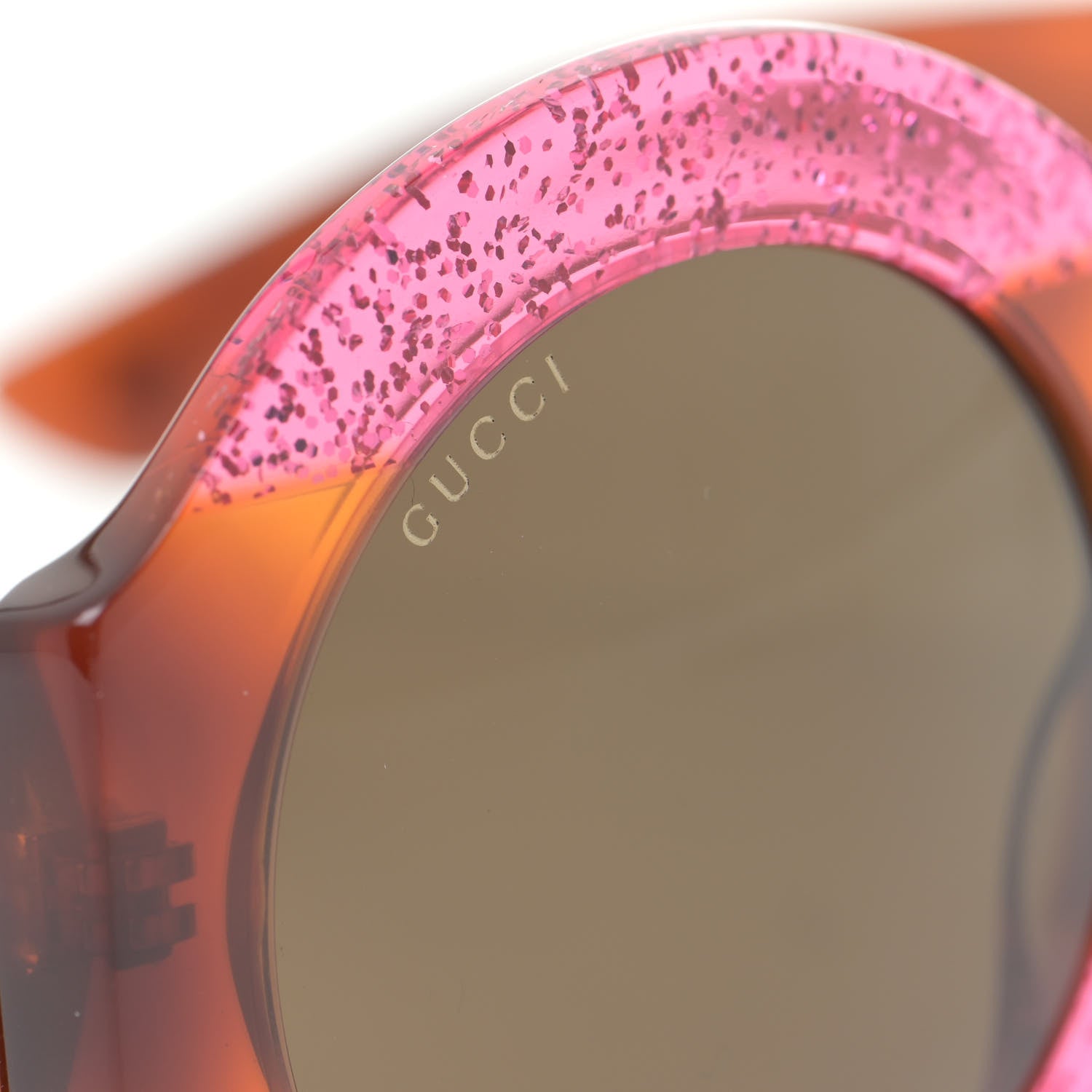 Gucci Acetate Round GG0084S Sunglasses Glitter Fuchsia 7 of 7
