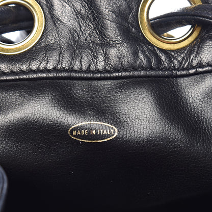 Chanel Lambskin CC Stitched Drawstring Bucket Bag Black 8 of 16