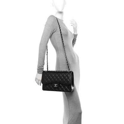 Chanel Caviar Quilted Jumbo Double Flap Black 3 of 10