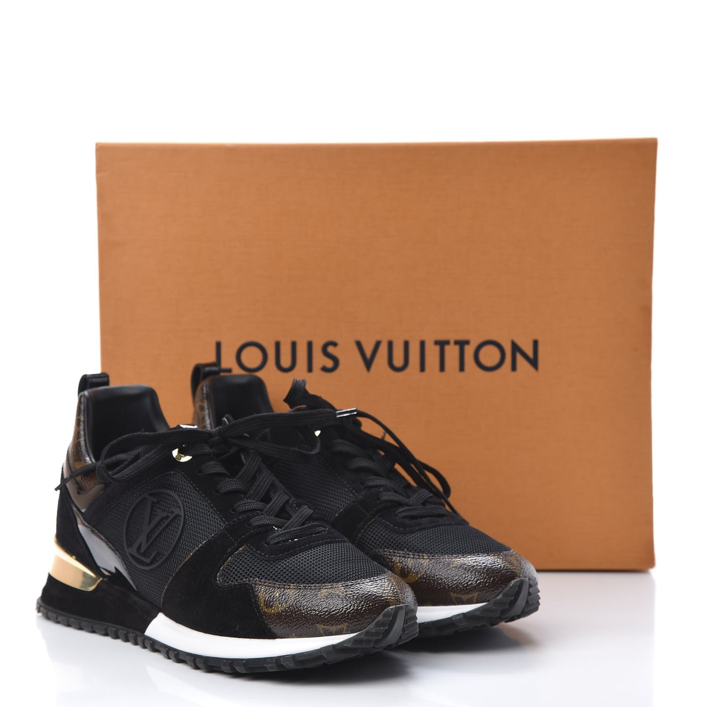 Suede Monogram Run Away Sneakers 38 Black