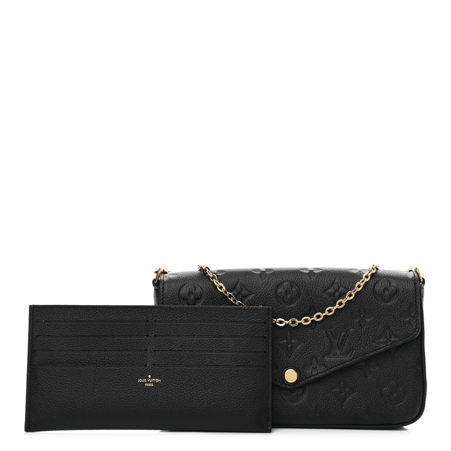Louis Vuitton Empreinte Pochette Felicie Chain Wallet Black 1 of 9