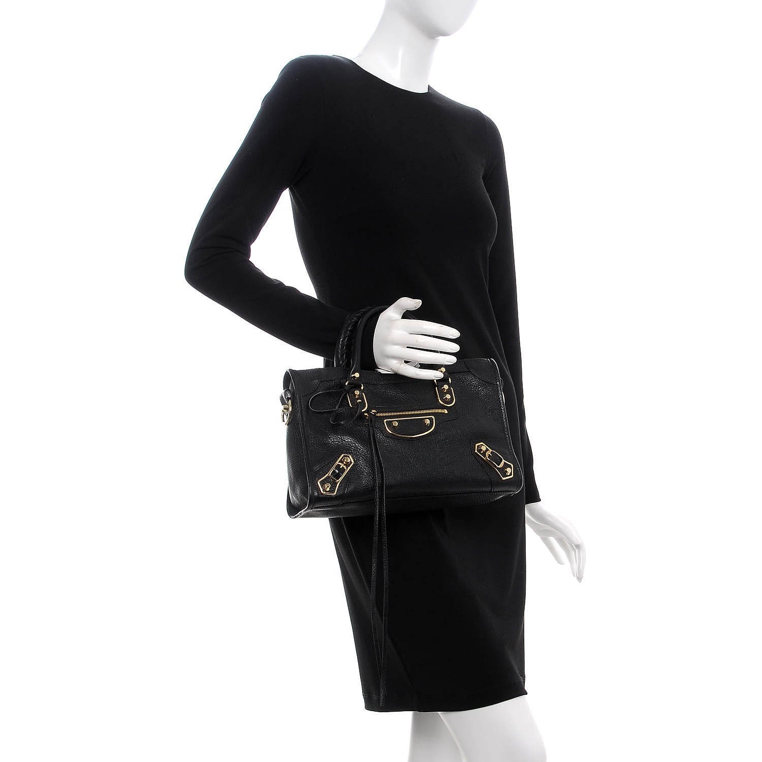 Balenciaga Chevre Gold Metallic Edge Hardware S City Black 2 of 7