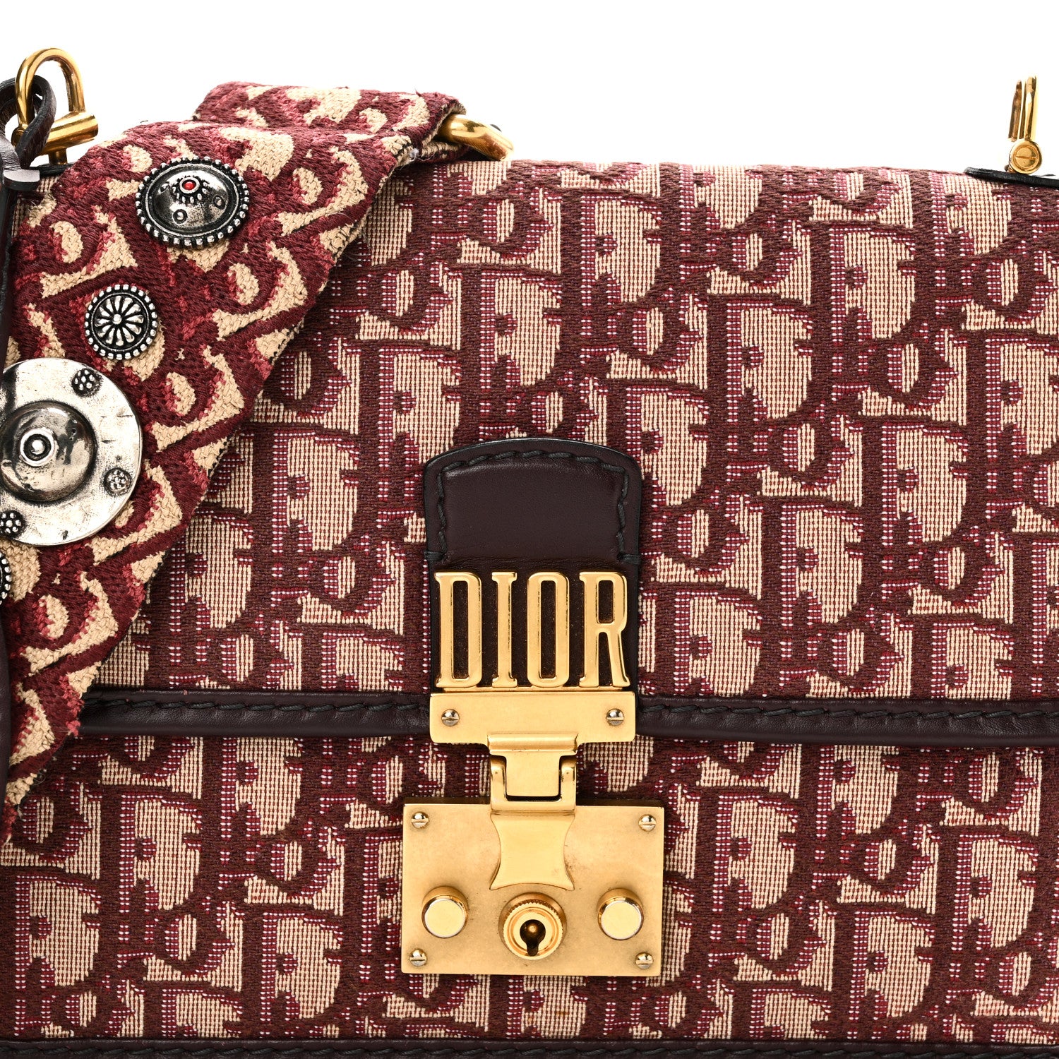 Christian Dior Oblique Dioraddict Flap Bag Burgundy 7 of 9