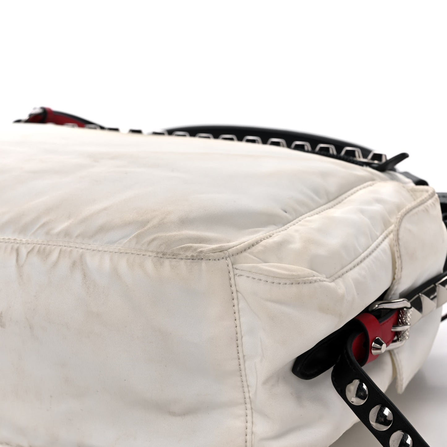 Nylon New Vela Studded Messenger White Fuoco