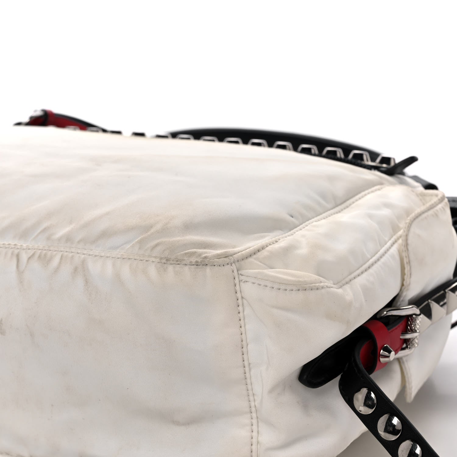Prada Nylon New Vela Studded Messenger White Fuoco 13 of 20