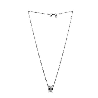 Bulgari 18K White Gold Diamond B.Zero1 Pave Pendant Necklace 2 of 5