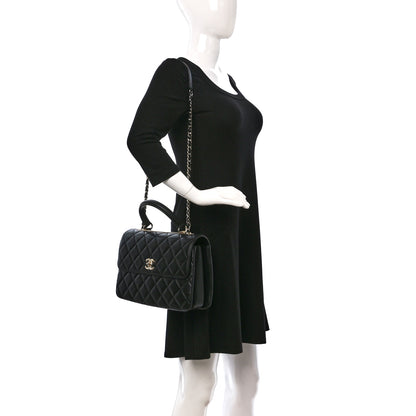 Chanel Lambskin Quilted Medium Trendy CC Flap Dual Handle Bag Black 2 of 10