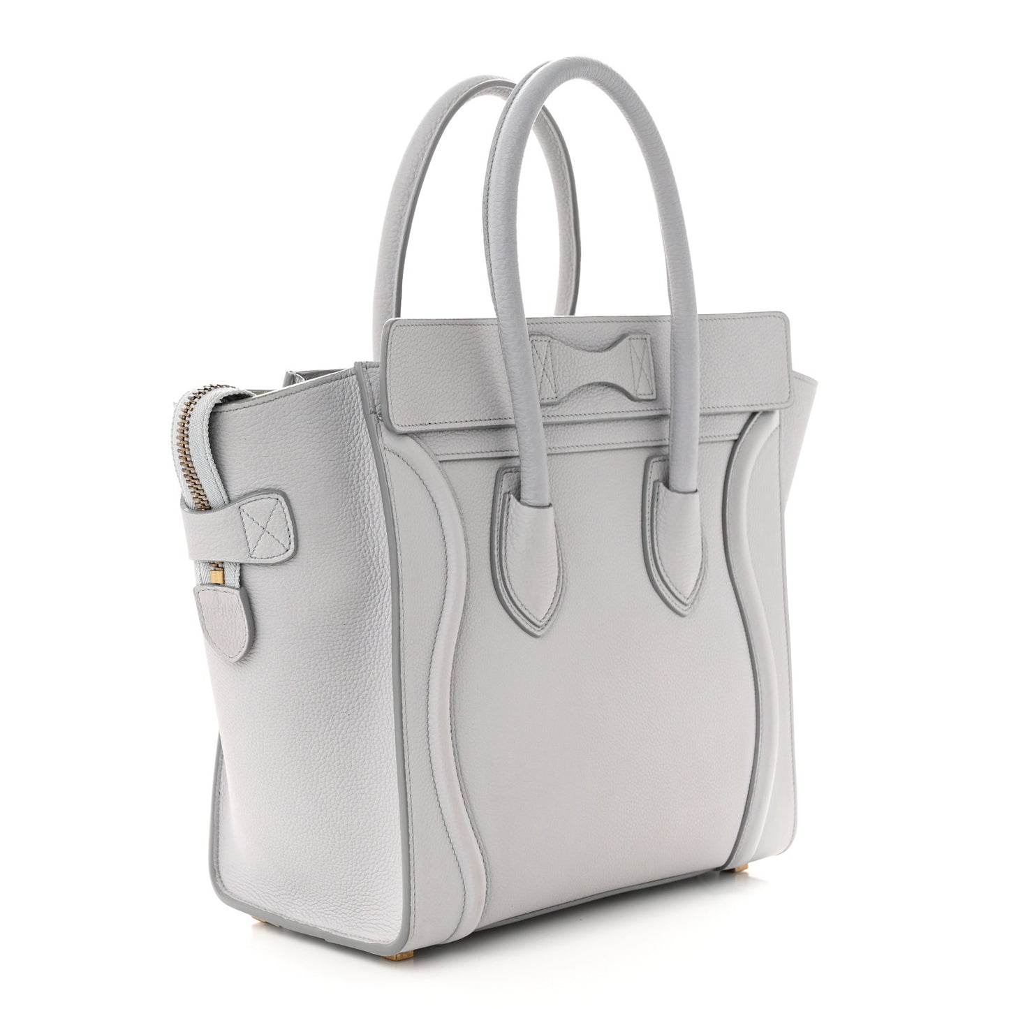 Baby Drummed Calfskin Micro Luggage Sky