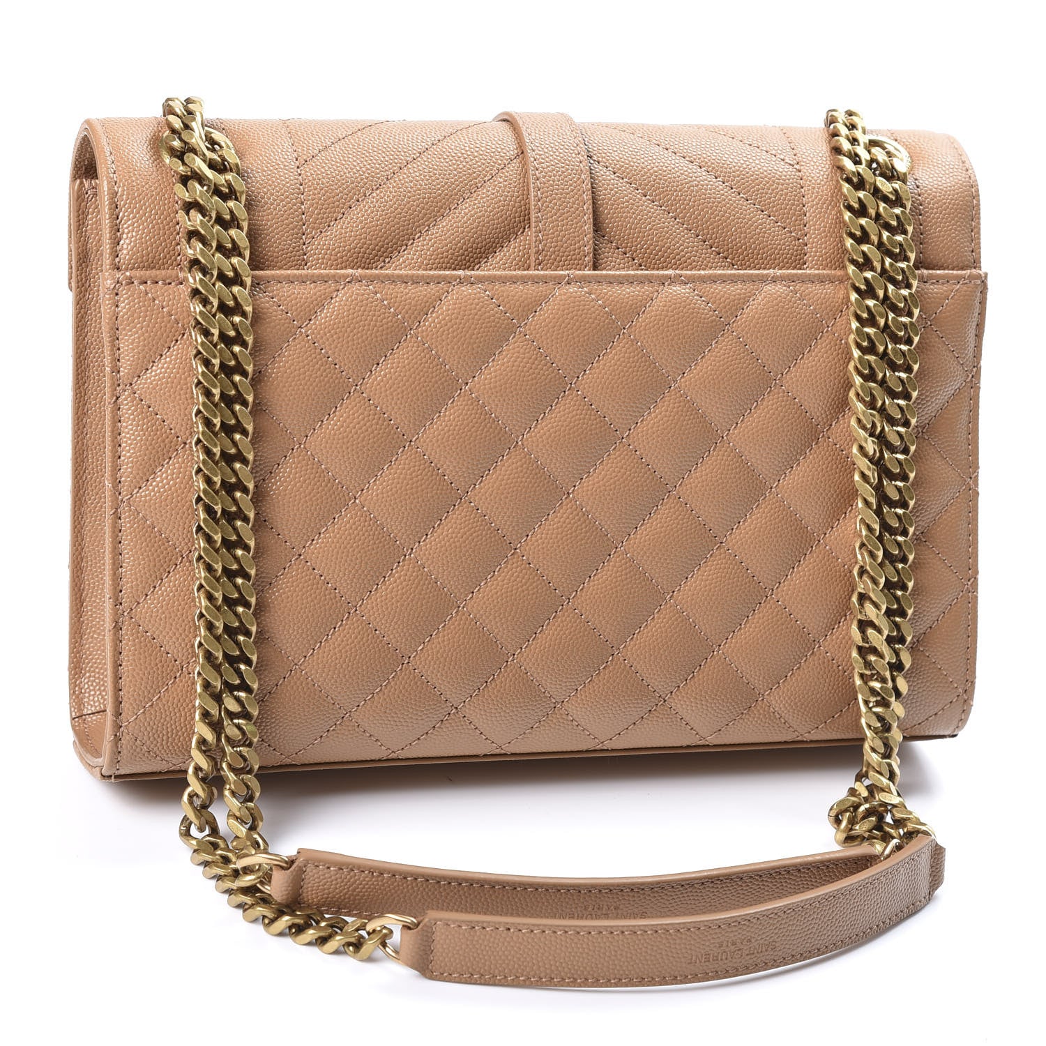 Saint Laurent Grain De Poudre Textured Mixed Matelasse Triquilt Medium Monogram Satchel Dune 2 of 9