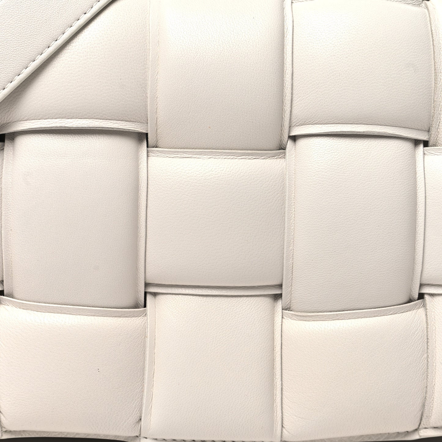 Nappa Maxi Intreccio Padded Cassette Crossbody Bag Chalk