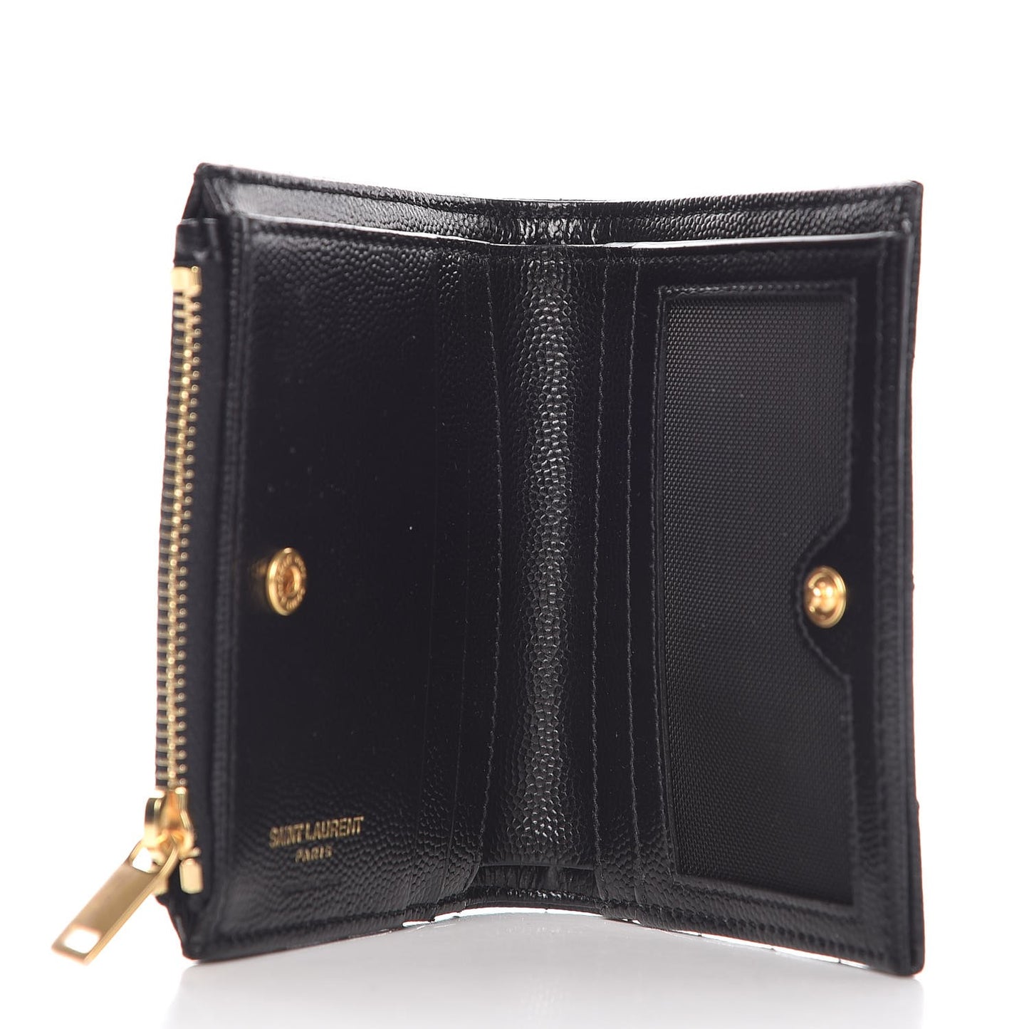 Grain De Poudre Matelasse Chevron Monogram Zipped Card Case Black