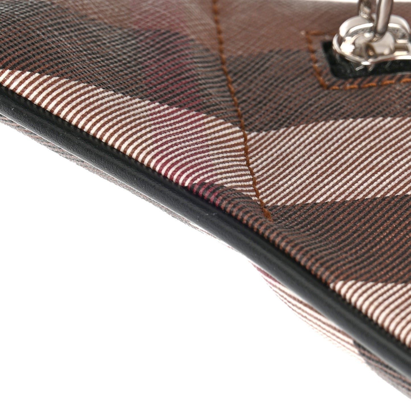 E-canvas Check Bum Bag Dark Birch Brown
