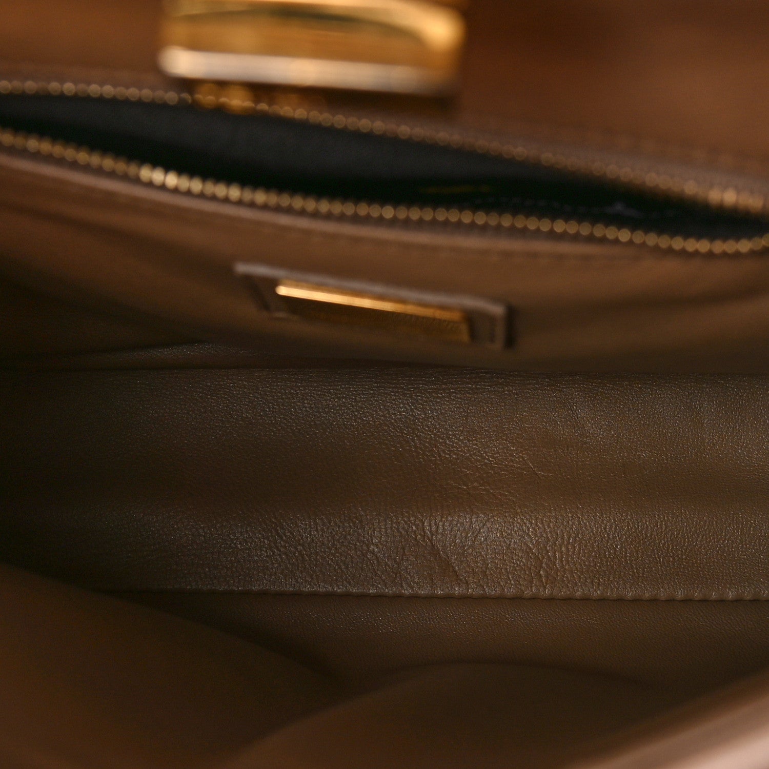 Fendi Nappa Mini Peekaboo Iconic Satchel Tortora 6 of 10