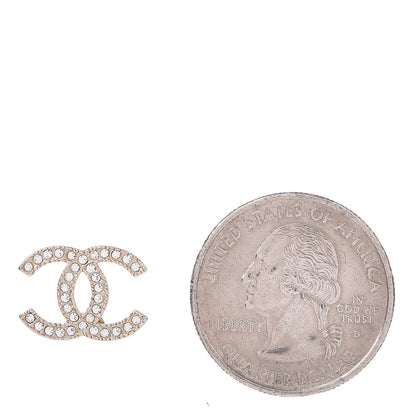 Chanel Crystal CC Earrings Light Gold 2 of 5