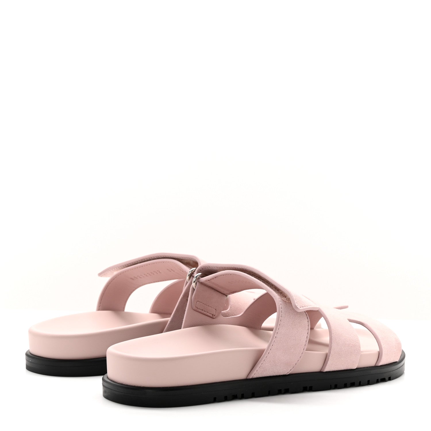 Hermes Suede Goatskin Womens Chypre Sandals 38 Rose Porcelaine 4 of 9