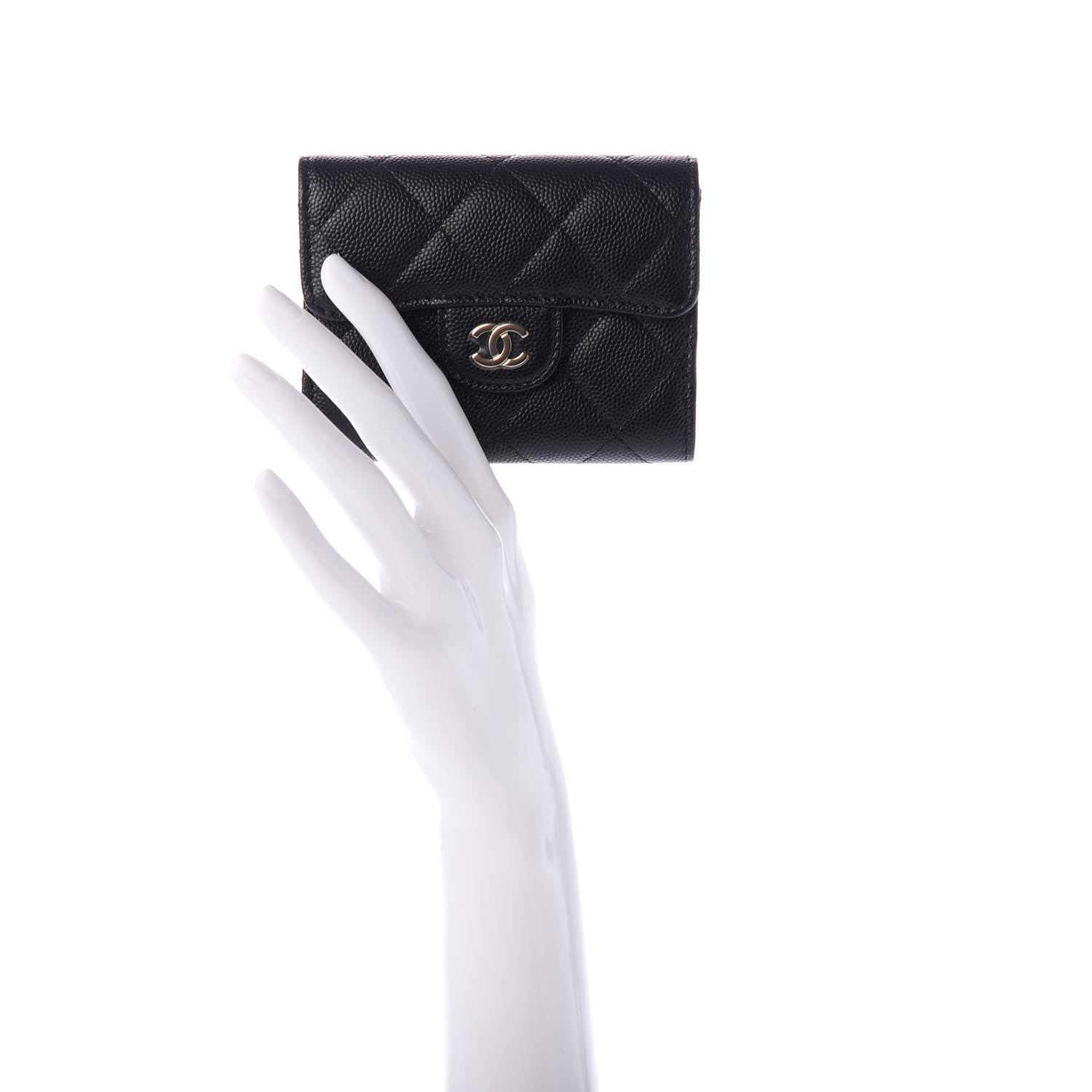 Chanel Caviar Quilted Flap Card Holder Wallet Black 2 of 9