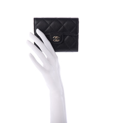 Chanel Caviar Quilted Flap Card Holder Wallet Black 2 of 9