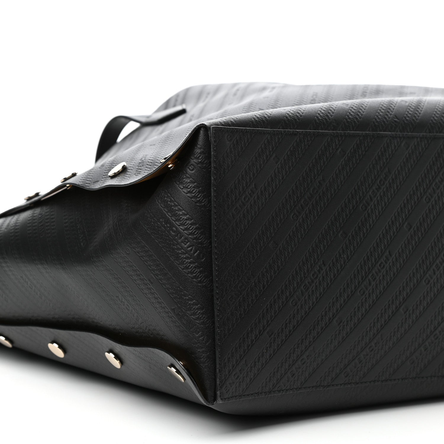 Givenchy Calfskin Chain Embossed Large Bond Shopper Tote Black 7 of 9