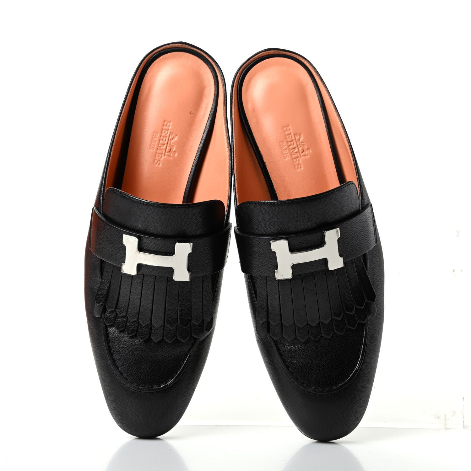 Hermes Goatskin Rivoli Mules 36 Black 5 of 11