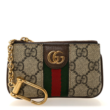 Gucci GG Supreme Monogram Web Ophidia Key Case Beige New Acero 1 of 7