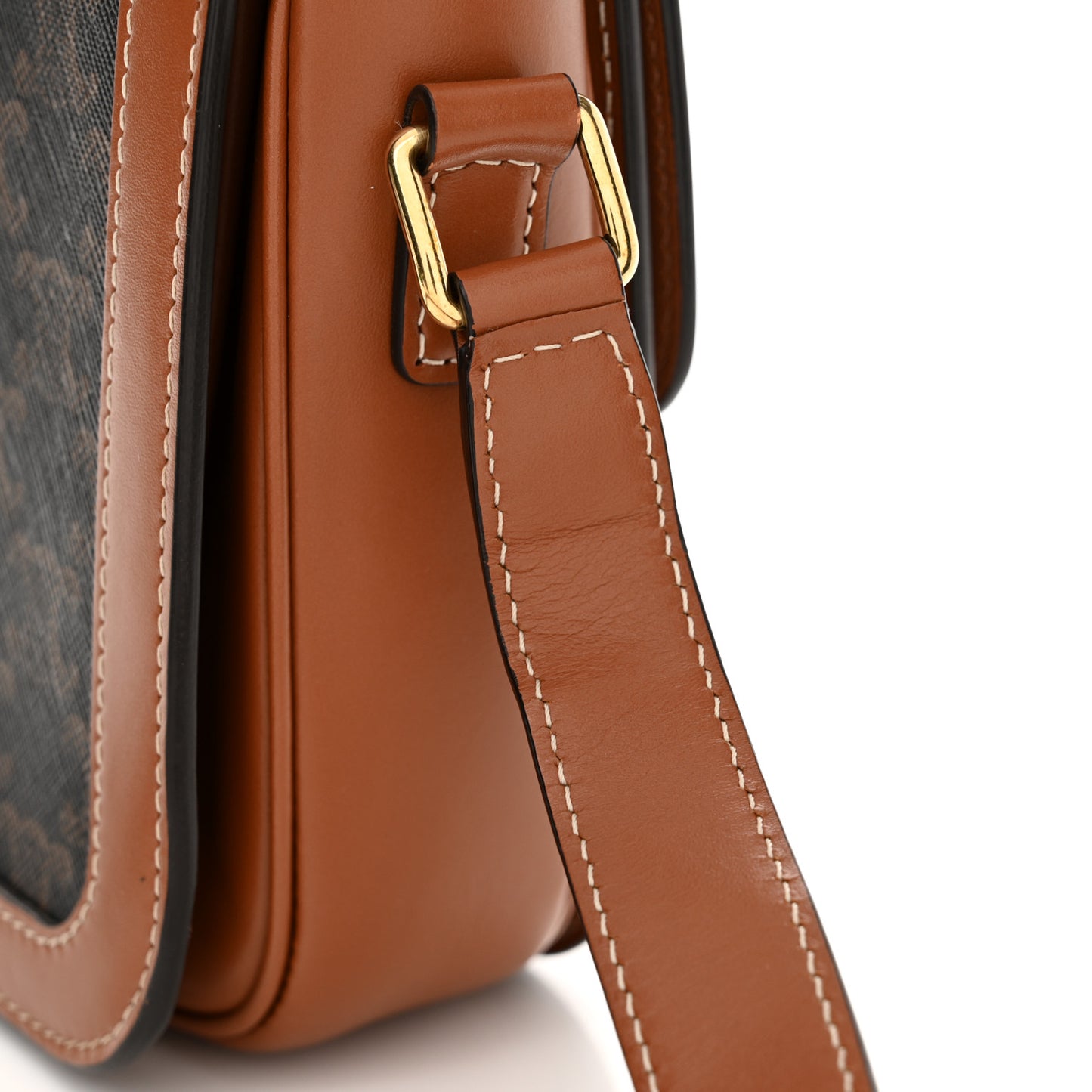 Triomphe Canvas Calfskin Medium Triomphe Bag Tan