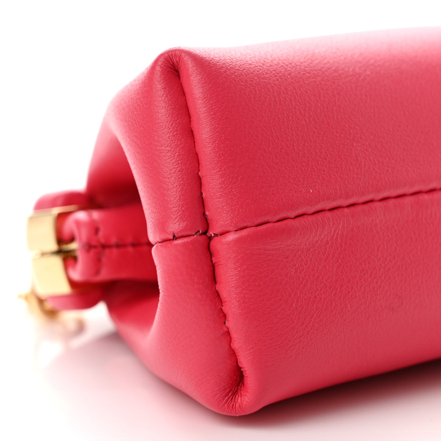 Shiny Nappa Nano Fendi First Bag Charm Lampone