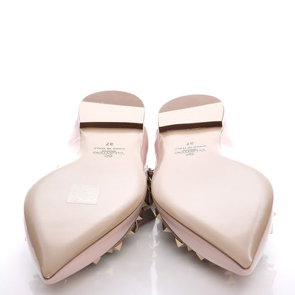 Valentino Garavani Patent Rockstud Cage Ballerina Flats 37 Water Rose Poudre 4 of 7