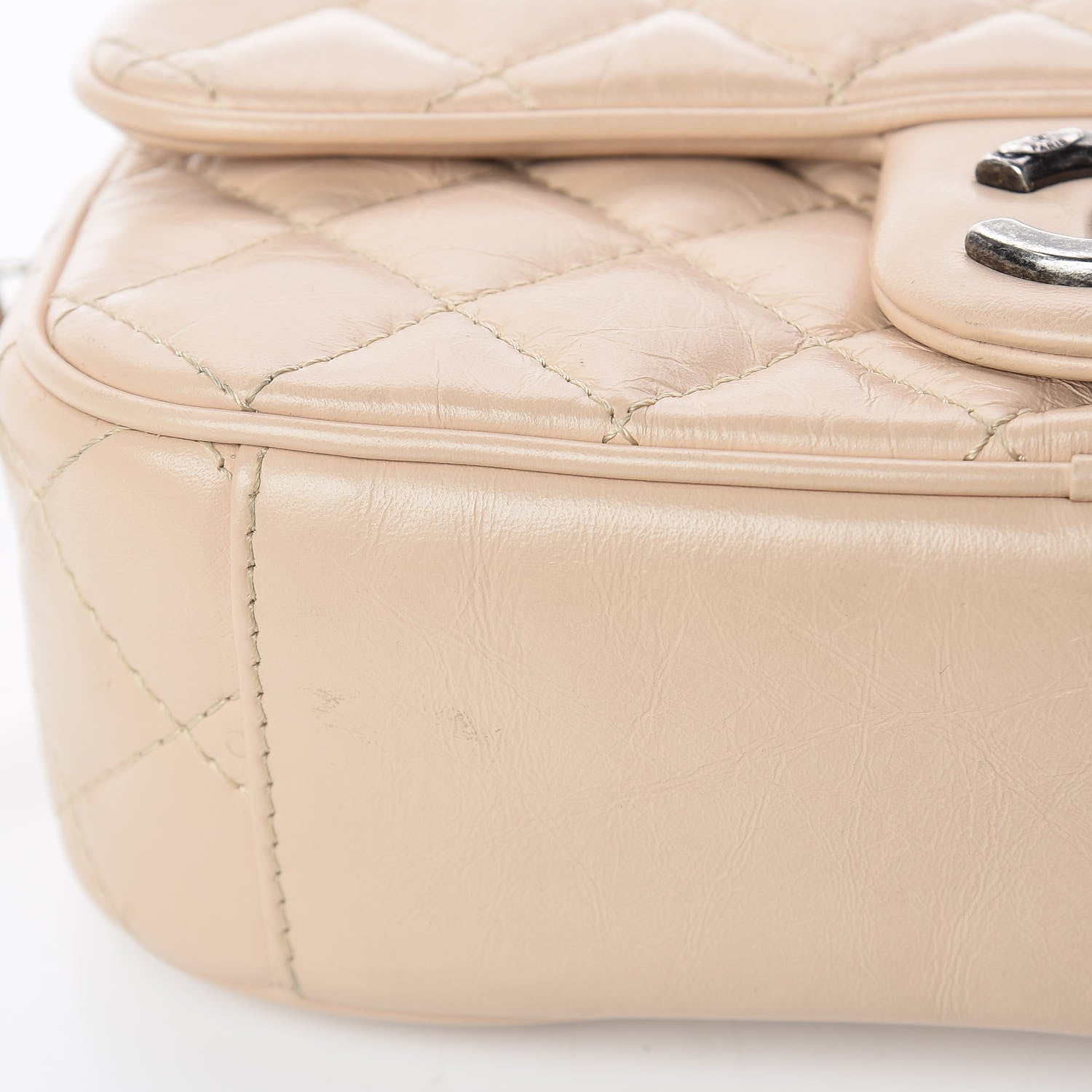 Chanel Aged Calfskin Quilted Small Easy Flap Beige 11 of 11