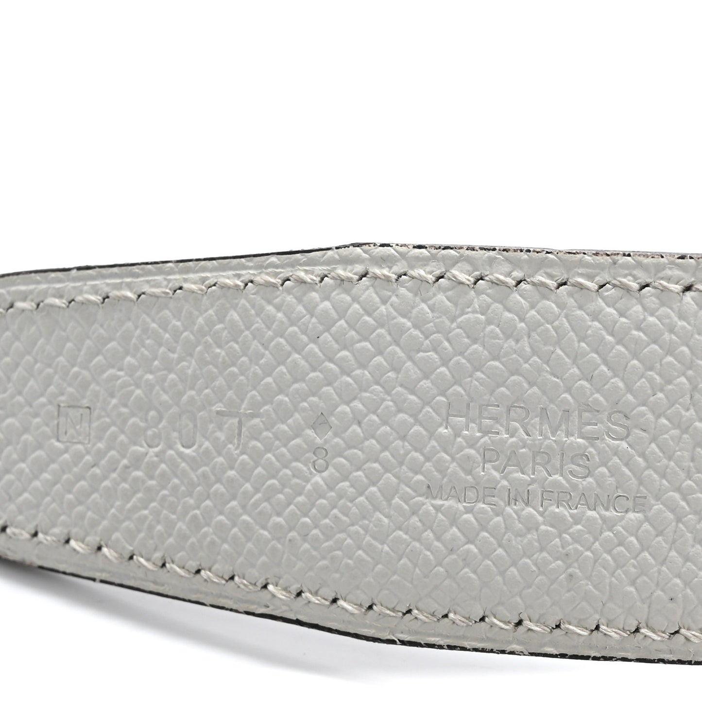 Epsom Box 32mm Strie H Belt 80 32 White Bleu Indigo