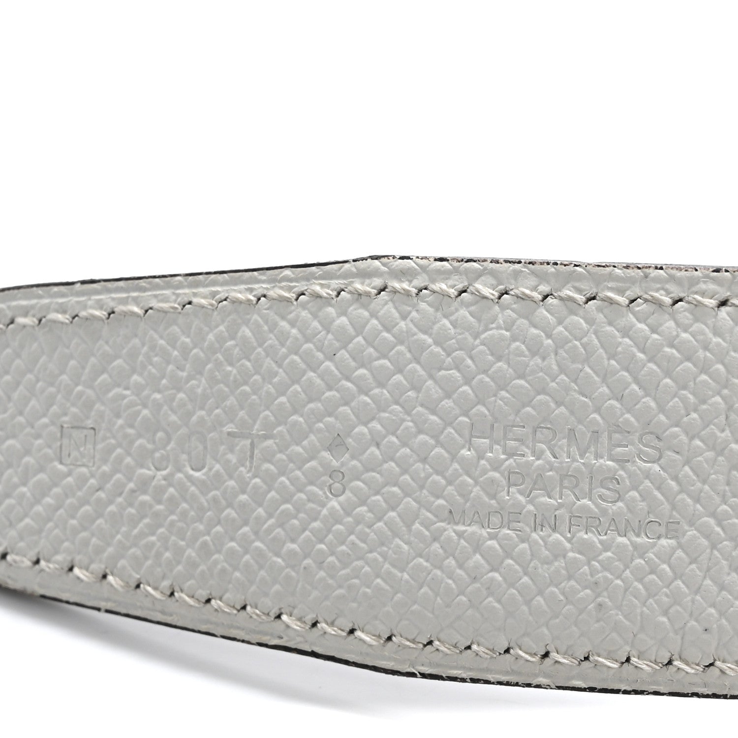 Hermes Epsom Box 32mm Strie H Belt 80 32 White Bleu Indigo 5 of 8