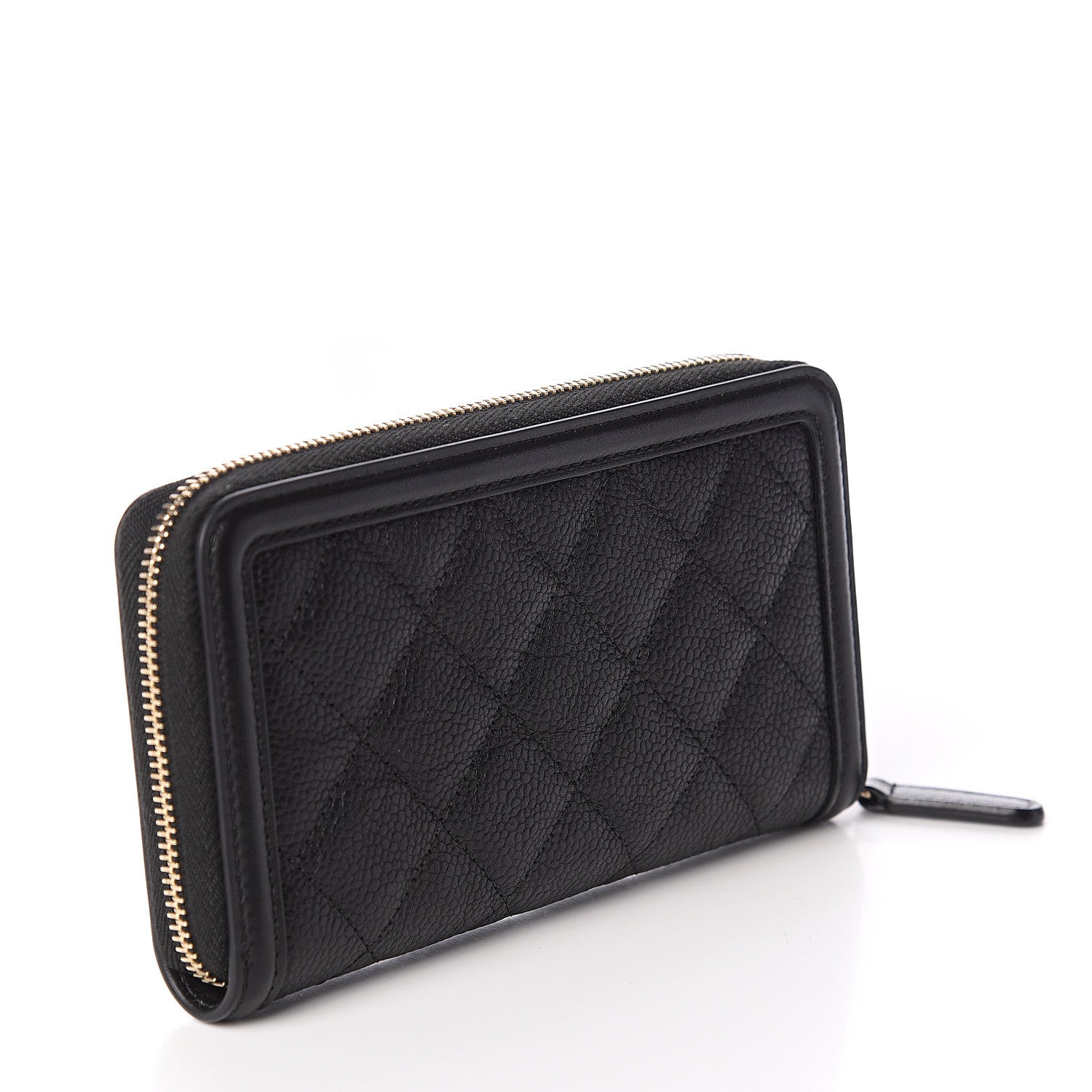 Chanel Caviar Quilted Medium Filigree Zip Around Wallet Black 2 of 7