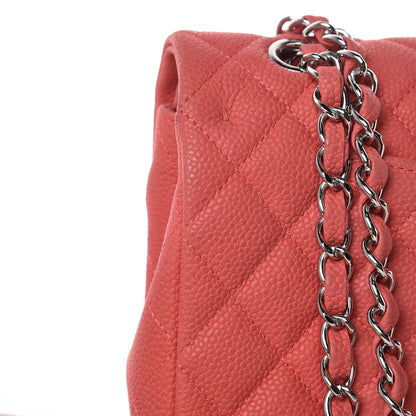 Chanel Iridescent Caviar Quilted Medium Double Flap Dark Pink 10 of 16