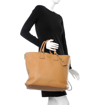 Prada Vitello Daino Side Zip Tote Naturale 2 of 9