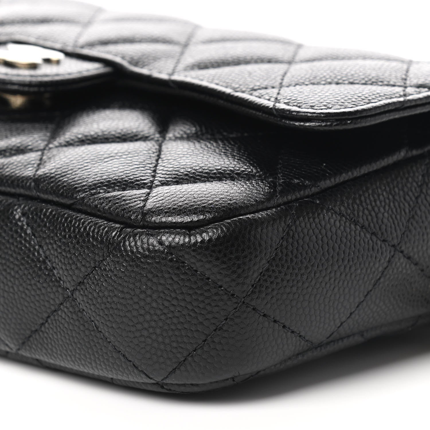 Chanel Caviar Quilted Flap Phone Holder With Chain Black 11 of 11