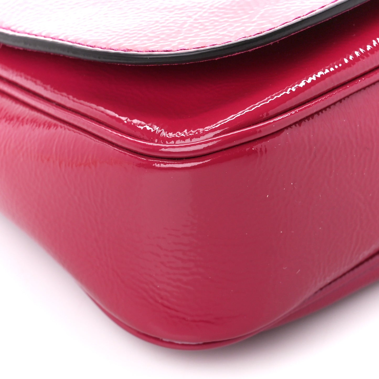 Vernice Naplack Small Soho Flap Crossbody Bright Bougainvillea
