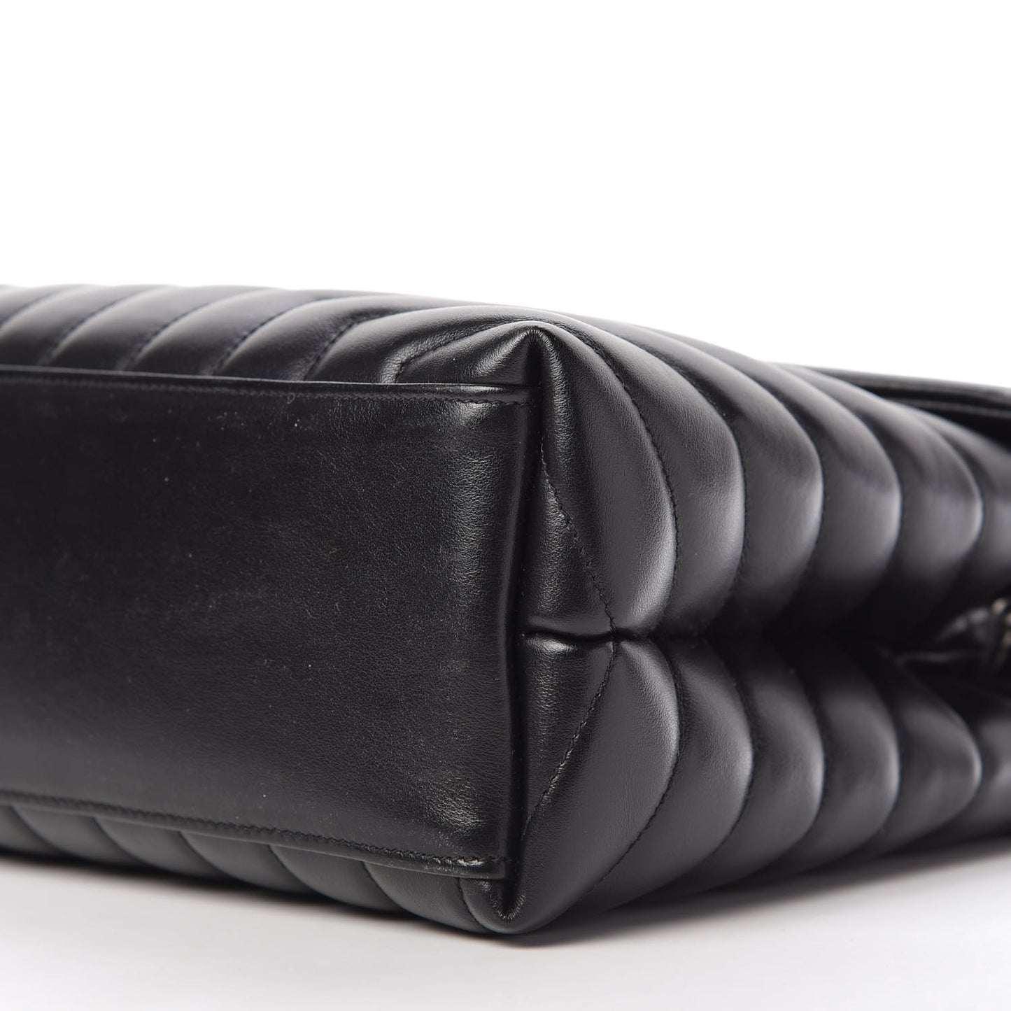 Calfskin Y Quilted Monogram Medium Loulou Chain Satchel Black