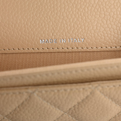 Chanel Caviar Quilted Flap Card Holder Wallet Light Beige 7 of 10