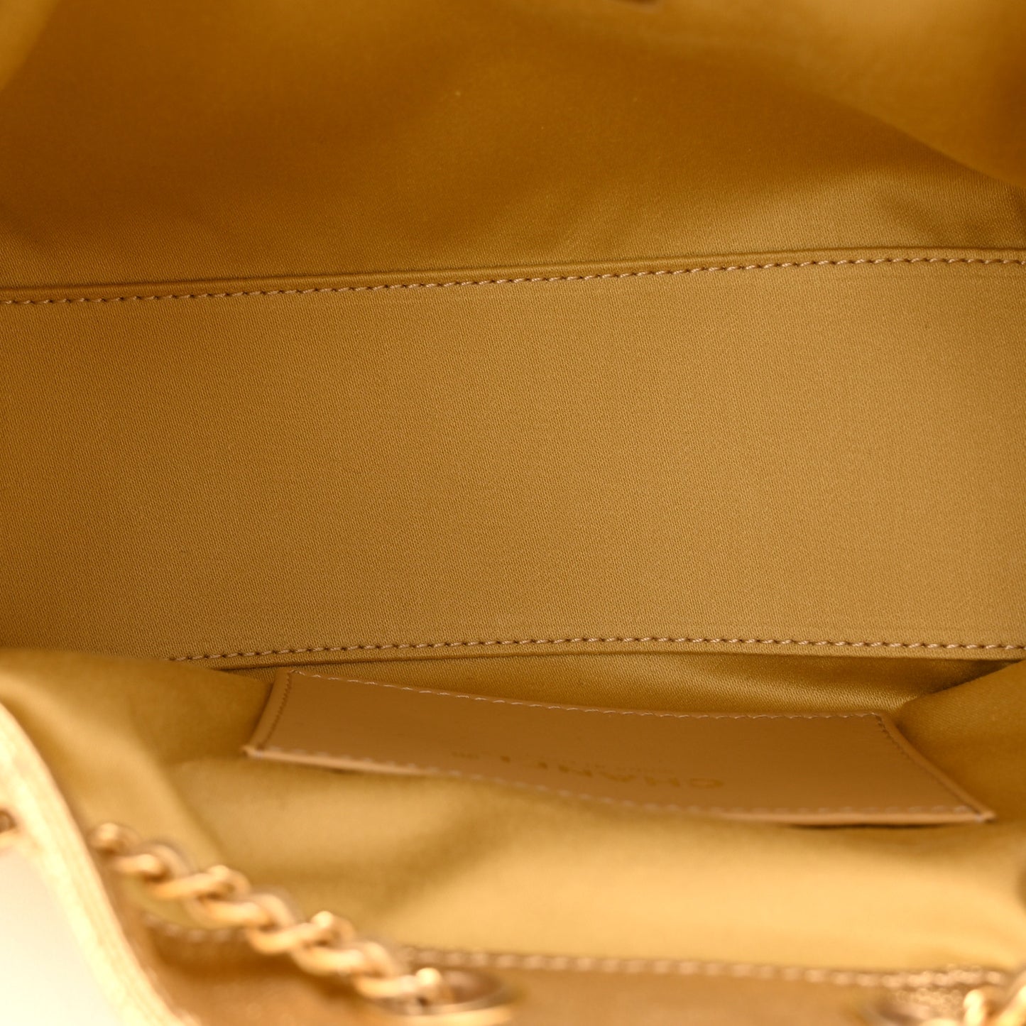 Metallic Caviar Quilted Mini Chanel 25 Handbag Gold