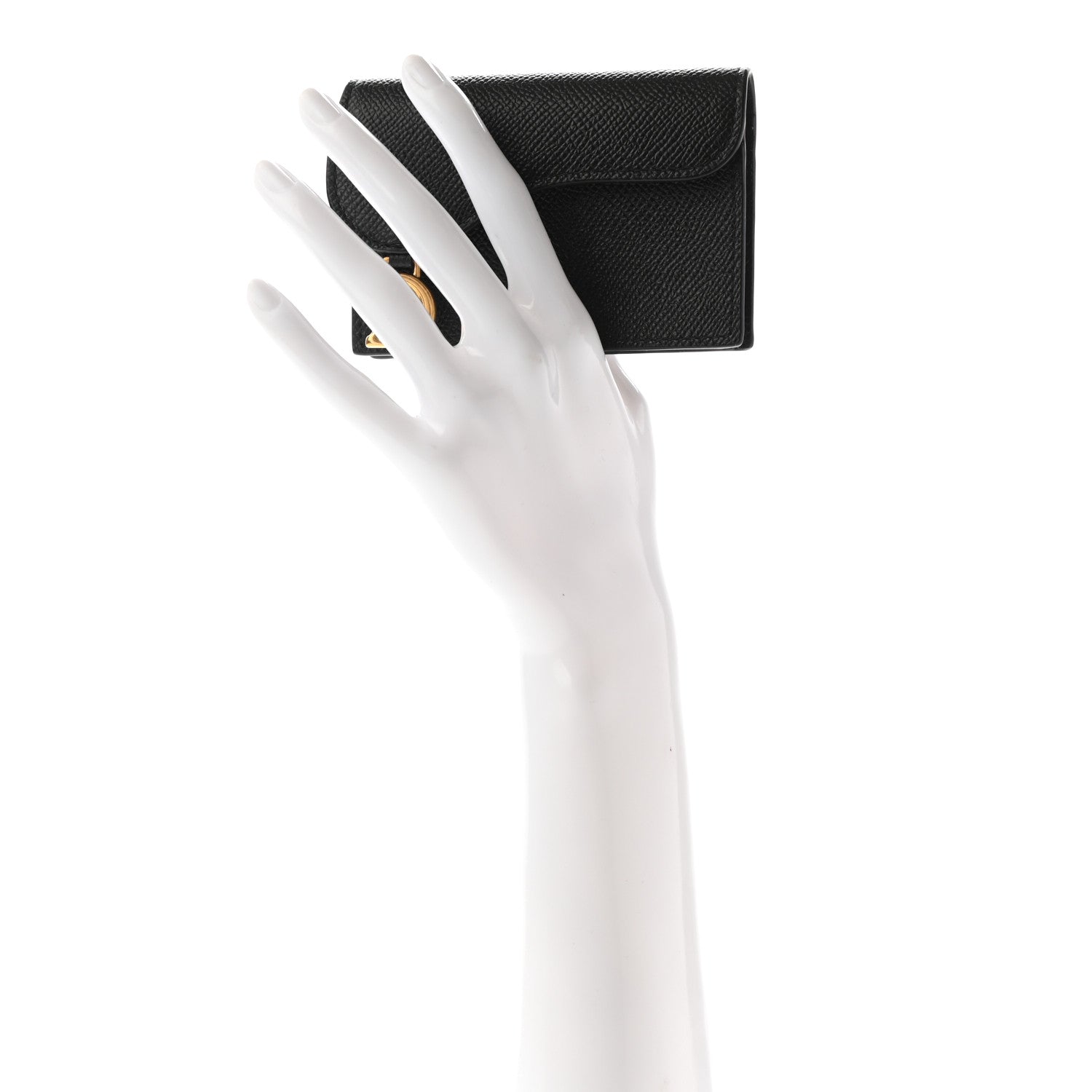 Christian Dior Grained Calfskin Saddle Card Holder Black 2 of 7