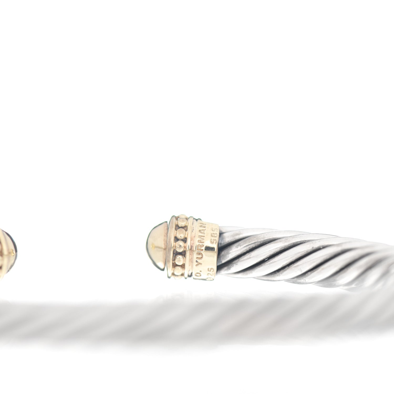 David Yurman Sterling Silver 14K Yellow Gold 7mm Cable Classics Bracelet 4 of 4