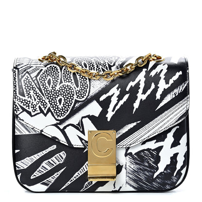 Celine Calfskin Zzhaa Printed x Christian Marclay Small C Bag Black White 1 of 10