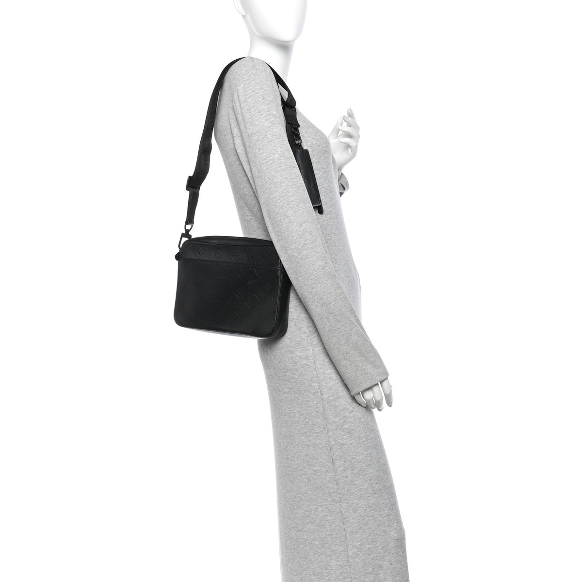 Calfskin Monogram Shadow Duo Messenger Black
