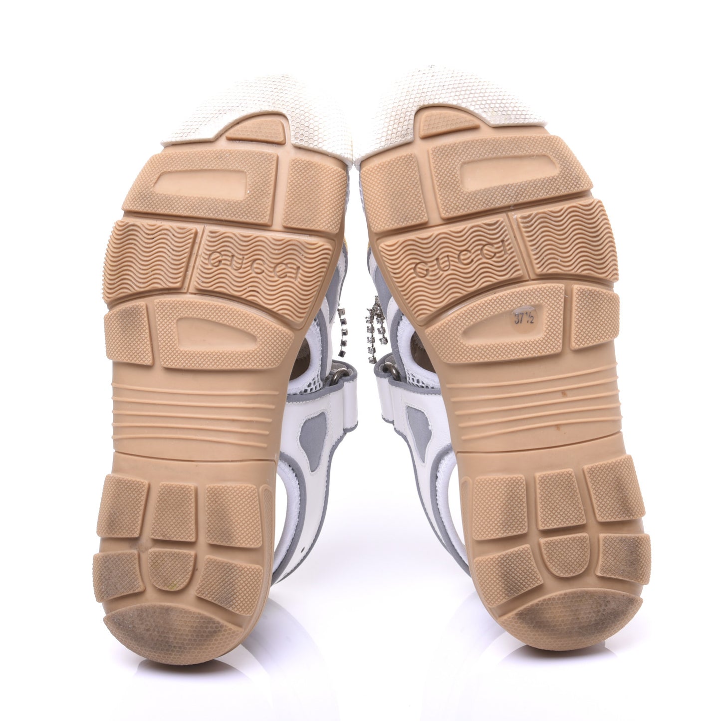 Mesh Fabric Tinsel Sport Sandals 37.5 White Silver