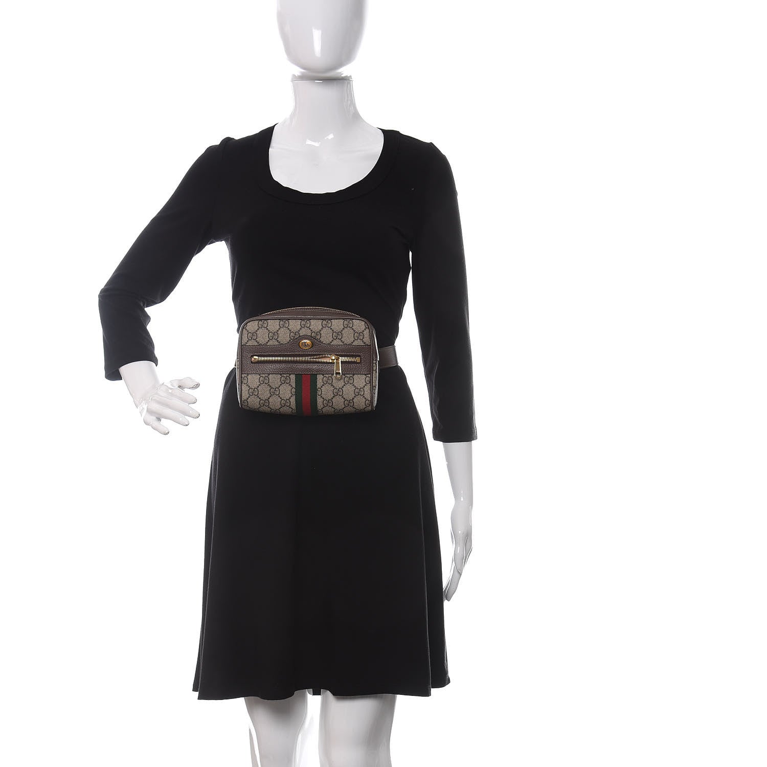 Gucci GG Supreme Monogram Web Small Ophidia Belt Bag 85 34 Dark Brown 2 of 10