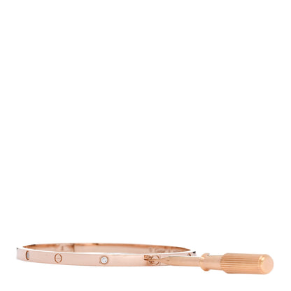 Cartier 18K Pink Gold 6 Diamond Small LOVE Bracelet 18 3 of 7