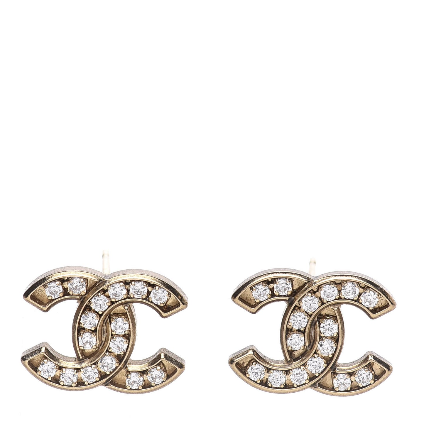 Crystal CC Earrings Gold