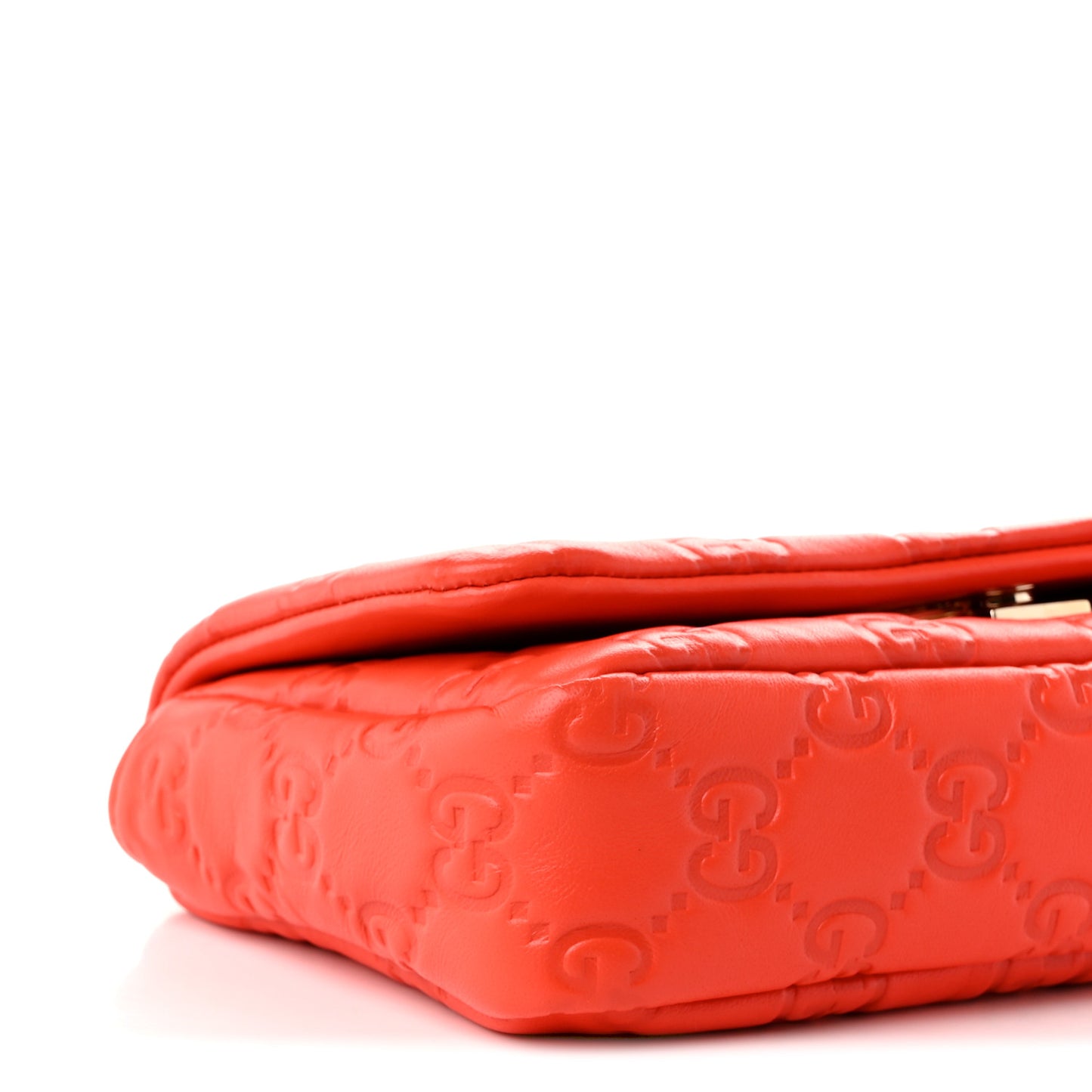 Lambskin Embossed Mini GG Milano Top Handle Shoulder Bag Orange