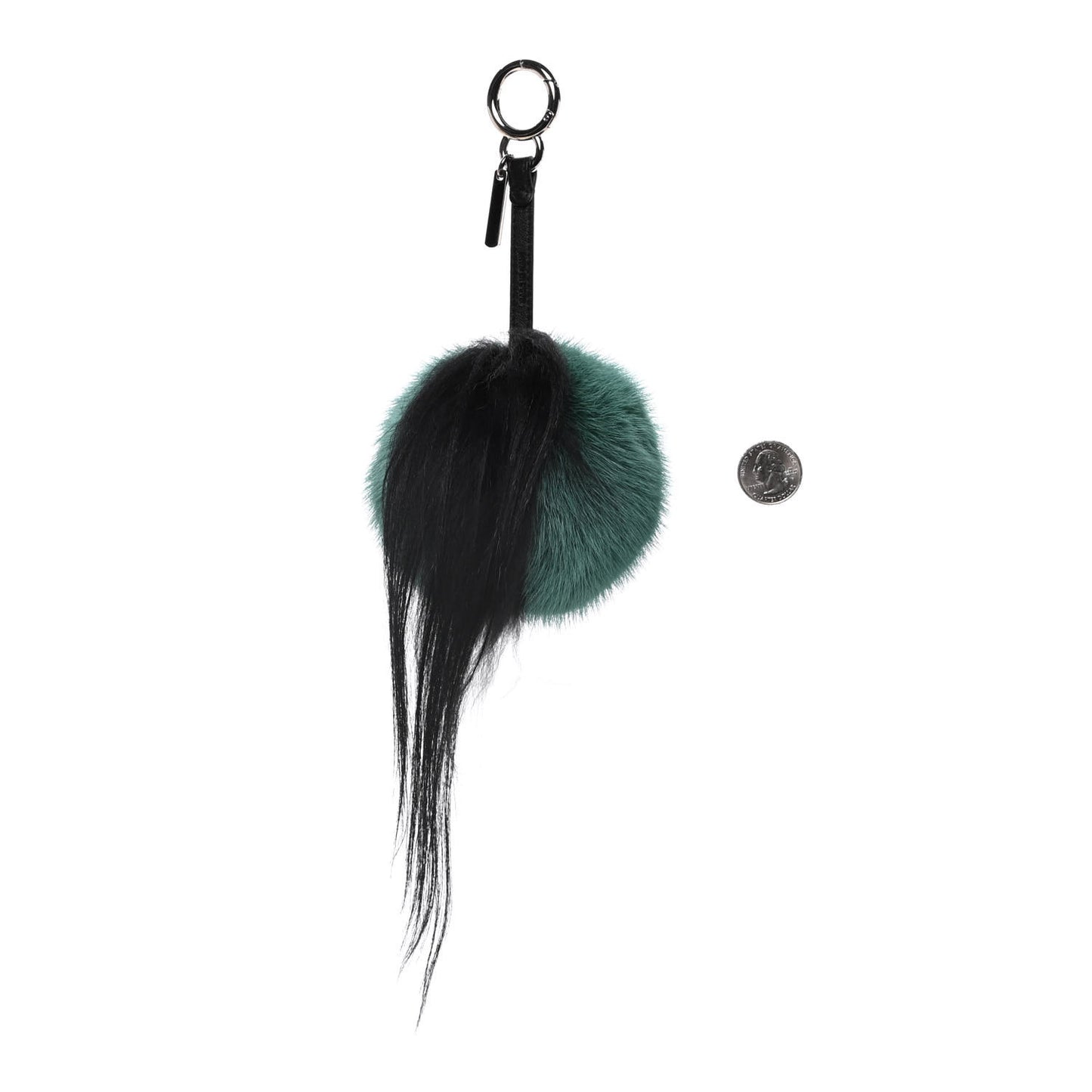 Mink Goat Fur QuTweet Cucaoo Bag Bug Charm Green White