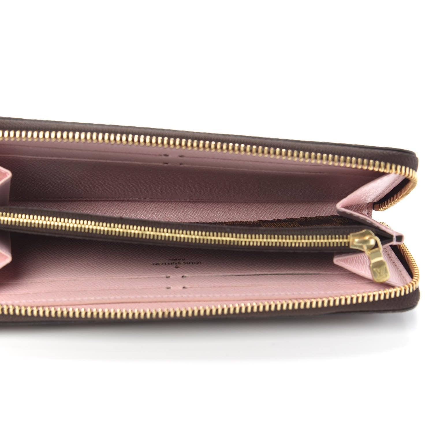 Louis Vuitton Damier Ebene Clemence Wallet Rose Ballerine 5 of 9
